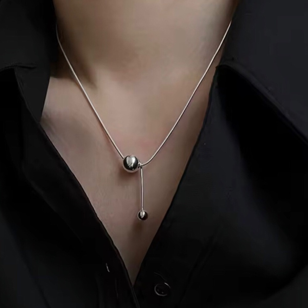 Sterling Silver Minimalist Slider Necklace